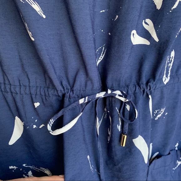 SOLD CUYANA Womens Medium Drawstring Blue Dress - Picture 8 of 11